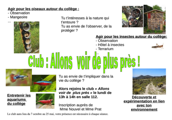 Club : Allons voir de plus près !